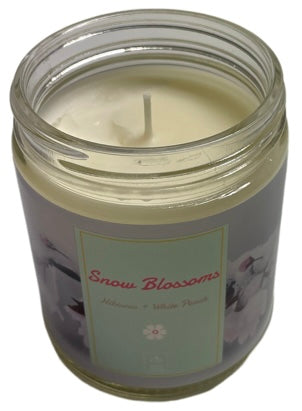 Snow Blossoms - Hibiscus + White Peach Candle